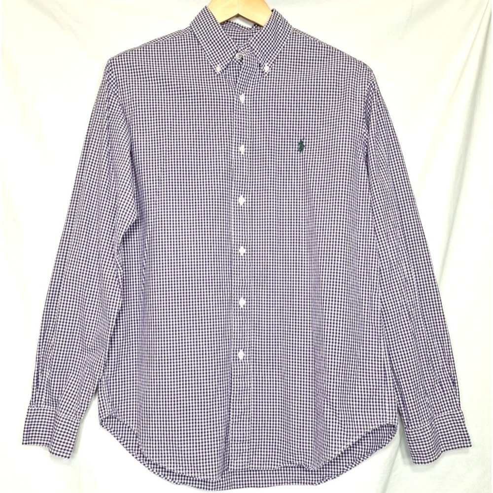 Ralph Lauren Yarmouth Shirt Mens 15 1/2 - 34/35 Purple Gingham Check Button Down